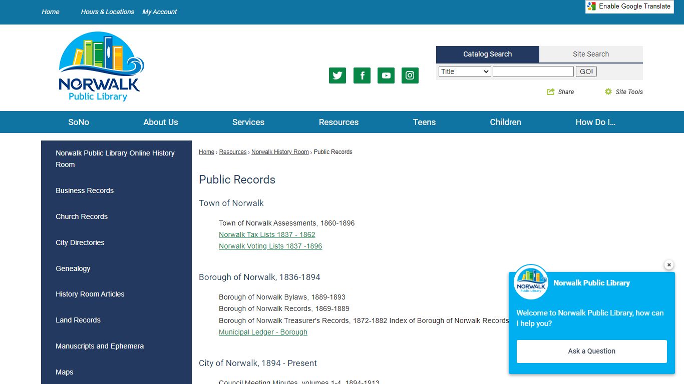 Public Records | Norwalk Public Library Services - Official Website